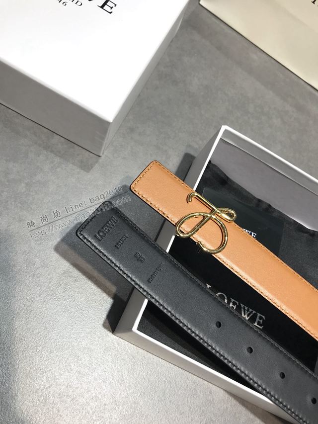 LOEWE皮帶 原單進口雙面頭層牛皮 羅意威女士皮帶  xfp2156